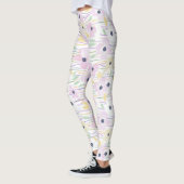 Moderne Abstracte Bloem Lijn Patroon (6) Leggings (Links)