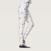 Moderne Abstracte Bloem Lijn Patroon (6) Leggings (Rechts)