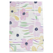 Moderne Abstracte Bloem Lijn Patroon (6) Medium Cadeauzakje (Achterkant)
