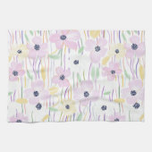 Moderne Abstracte Bloem Lijn Patroon (6) Theedoek (Horizontaal)