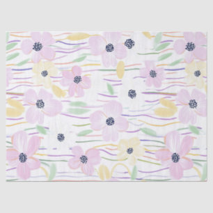 Moderne Abstracte Bloem Lijn Patroon (6) Tissuepapier
