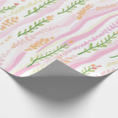 Moderne Abstracte Bloem Lijn Patroon (7) Cadeaupapier (Hoek)