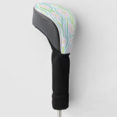 Moderne Abstracte Bloem Lijn Patroon (8) Golfheadcover (Schuin)