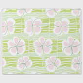 Moderne Abstracte Bloem Lijn Patroon (9) Cadeaupapier (Vlak)