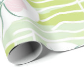 Moderne Abstracte Bloem Lijn Patroon (9) Cadeaupapier (Rol Hoek)