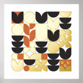 Moderne Abstracte bloem uit de midden-eeuw Folie Afdrukken (Voorkant)