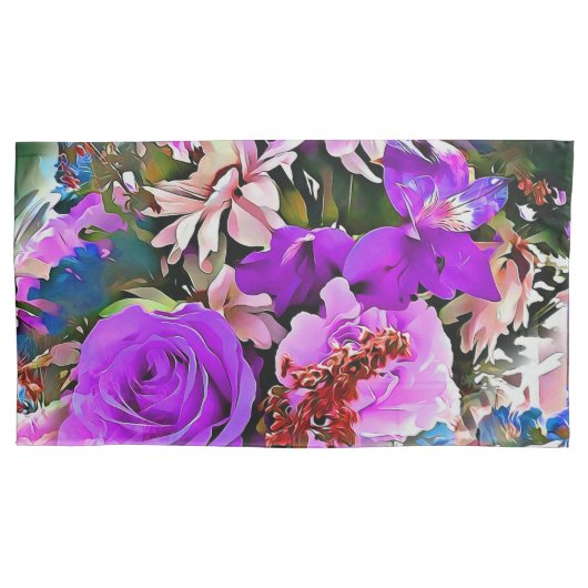 Moderne Abstracte bloemen bloemen Kussensloop (Voorkant-Links)