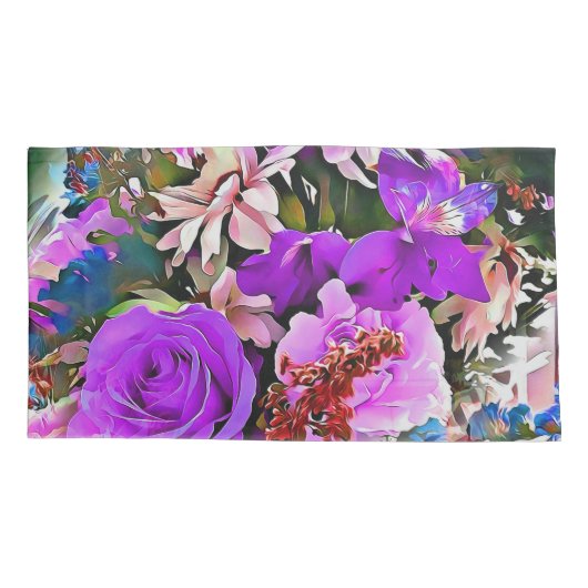 Moderne Abstracte bloemen bloemen Kussensloop (Achterkant-Links)