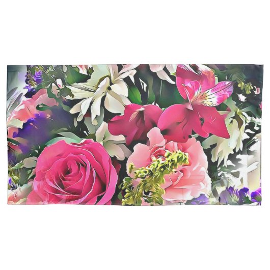 Moderne Abstracte bloemen bloemen Kussensloop (Voorkant-Links)