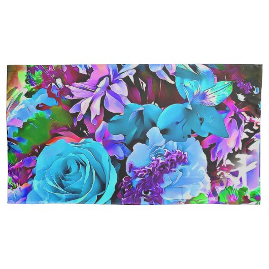 Moderne Abstracte bloemen bloemen Kussensloop (Voorkant-Links)