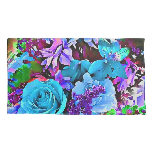 Moderne Abstracte bloemen bloemen Kussensloop (Achterkant-Links)