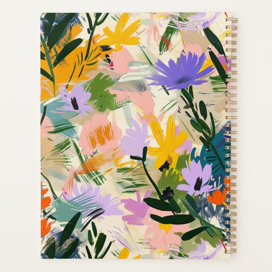 Moderne Abstracte Bloemen Custom 2025 Weekly Plann Planner (Achterkant)