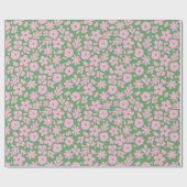 Moderne Abstracte bloemen en bladeren groen roze Cadeaupapier (Vlak)