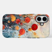 Moderne Abstracte bloemen gepersonaliseerde naam Case-Mate iPhone Case (Achterkant (horizontaal))
