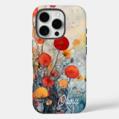 Moderne Abstracte bloemen gepersonaliseerde naam Case-Mate iPhone Case (Achterkant)