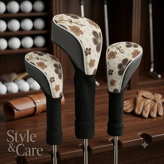 Moderne Abstracte Bloemen Golfheadcover