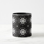 moderne abstracte bloemen koffiemok mok (Midden)