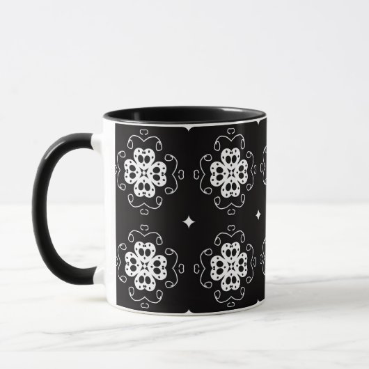 moderne abstracte bloemen koffiemok mok (Links)
