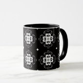 moderne abstracte bloemen koffiemok mok (Voorkant rechts)