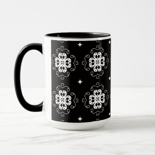 moderne abstracte bloemen koffiemok mok (Links)