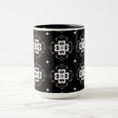 moderne abstracte bloemen koffiemok mok (Midden)