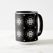 moderne abstracte bloemen koffiemok mok (Voorkant rechts)