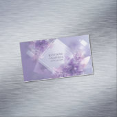 Moderne Abstracte Bloemen Lavendel geometrische Magnetisch Visitekaartje (Voorbeeld)