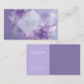 Moderne Abstracte Bloemen Lavendel geometrische Visitekaartje (Voorkant / Achterkant)