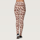 Moderne Abstracte Bloemen Mocha Mousse Beige Prepp Leggings (Achterkant)