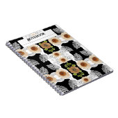 Moderne abstracte bloemen notitieboek (Rechterzijde)