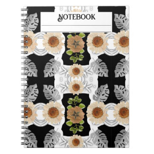 Moderne abstracte bloemen notitieboek