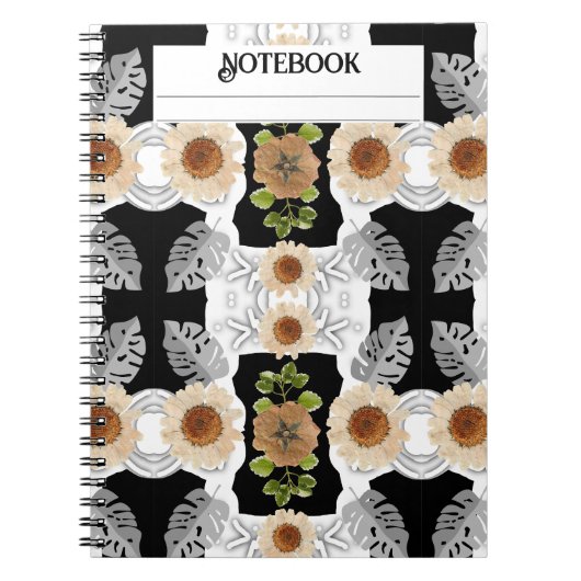 Moderne abstracte bloemen notitieboek (Voorkant)