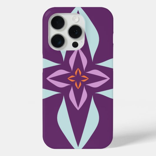 Moderne Abstracte Bloemen Paarse en Oranje Case-Mate iPhone Case (Achterkant)