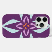 Moderne Abstracte Bloemen Paarse en Oranje Case-Mate iPhone Case (Achterkant (horizontaal))