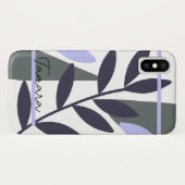 Moderne Abstracte bloemenbladpatroonnaam Case-Mate iPhone Case (Achterkant (horizontaal))
