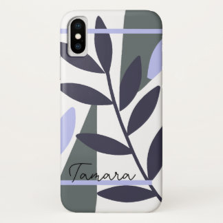 Moderne Abstracte bloemenbladpatroonnaam Case-Mate iPhone Case