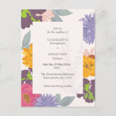 Moderne Abstracte bloemenbruiloft Briefkaart (Voorkant)