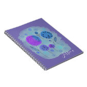 Moderne Abstracte bloemenkunst gepersonaliseerd Notitieboek (Rechterzijde)