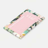 Moderne Abstracte Bloemenkunst Takenlijst Post-it® Notes (Schuin)