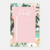 Moderne Abstracte Bloemenkunst Takenlijst Post-it® Notes (Voorkant)