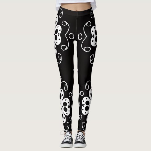moderne abstracte bloemenlegging leggings (Voorkant)