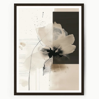 Moderne Abstracte Bloemenschildering aan de Muur Poster