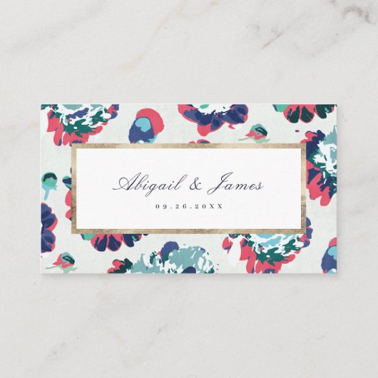 Moderne abstracte bloemenwebsite Kaart invoegen Plaatskaartje (Achterkant)