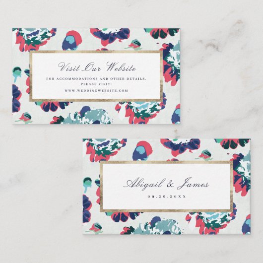Moderne abstracte bloemenwebsite Kaart invoegen Plaatskaartje (Voorkant / Achterkant)