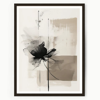 Moderne Abstracte Bloemige Muurkunst Poster