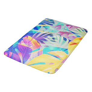 Moderne Abstracte Bloemige Pastel Kleur Badmat