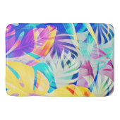 Moderne Abstracte Bloemige Pastel Kleur Badmat (Voorkant)