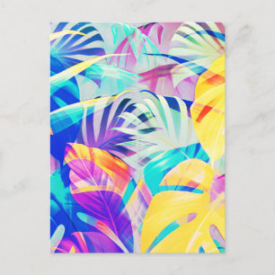 Moderne Abstracte Bloemige Pastel Kleur Briefkaart