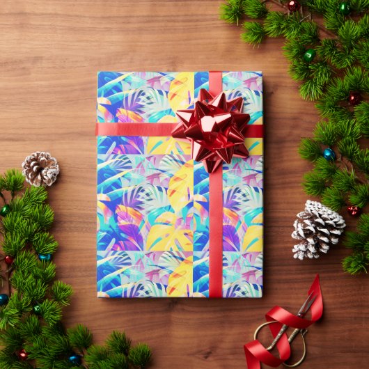 Moderne Abstracte Bloemige Pastel Kleur Cadeaupapier (Feestdagen Geschenken)