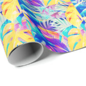 Moderne Abstracte Bloemige Pastel Kleur Cadeaupapier (Rol Hoek)